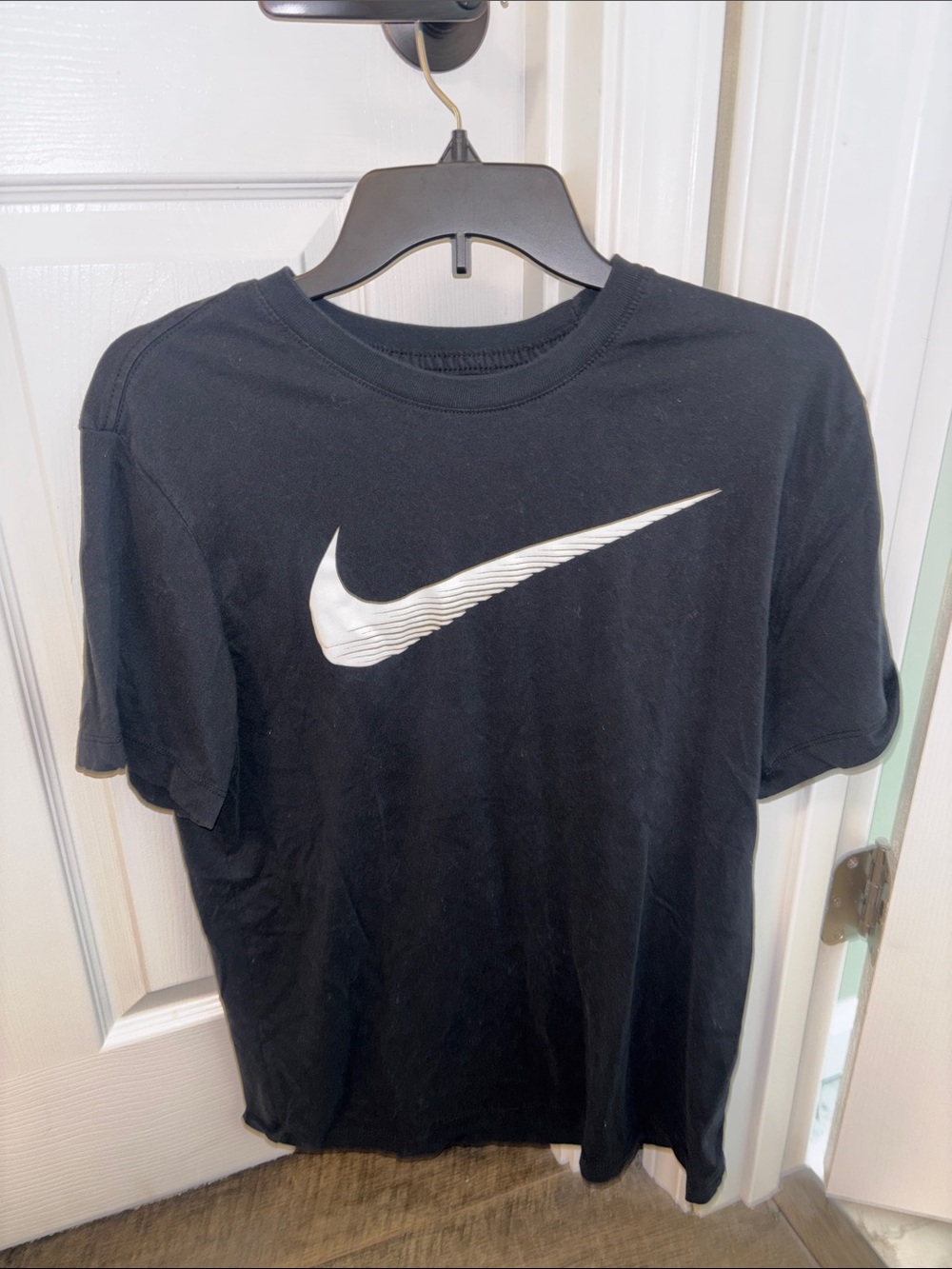 Nike Black Short-Sleeve Tee with White Swoosh